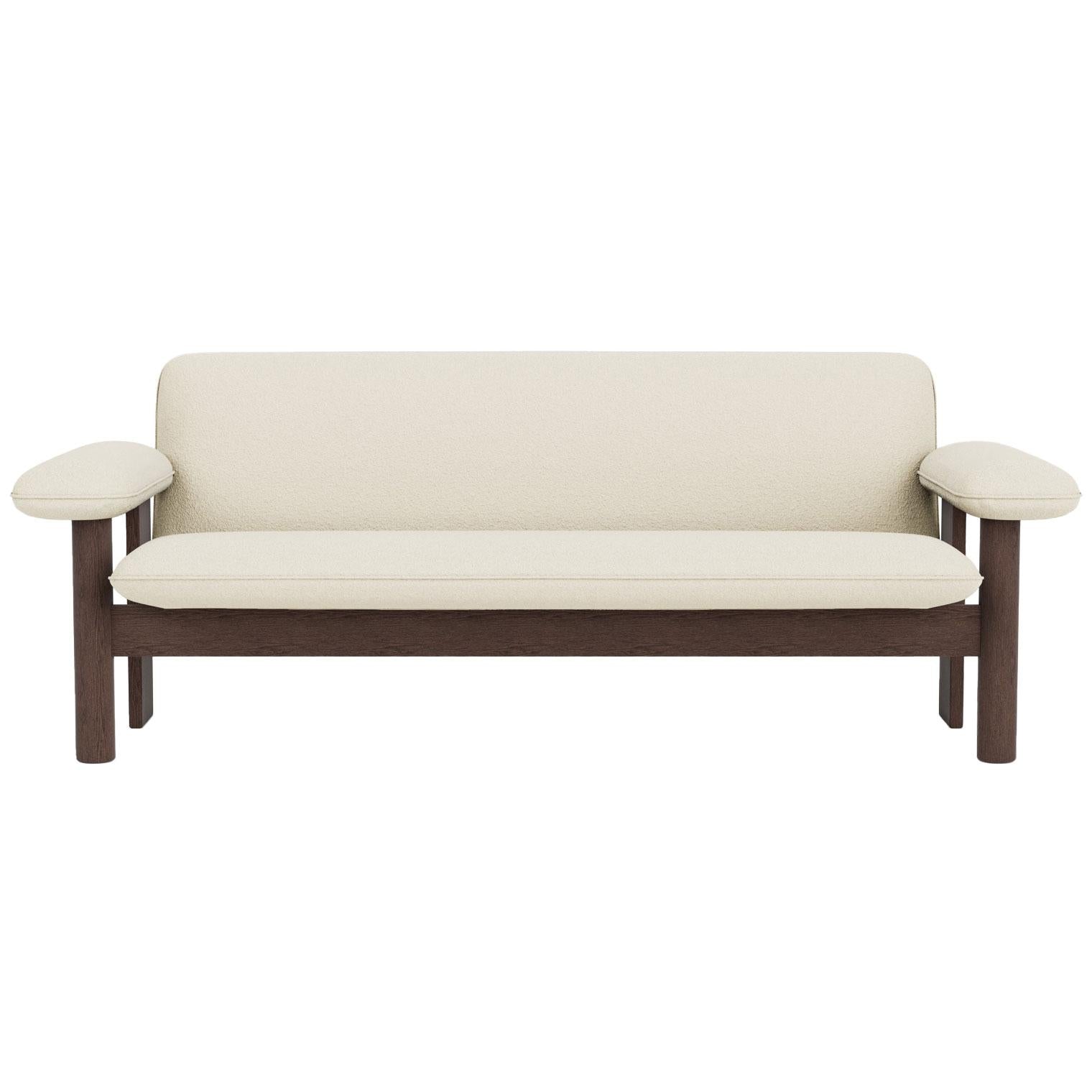 Audo Copenhagen Brasilia 2-zits bank donker eiken Bouclé 02 Beige
