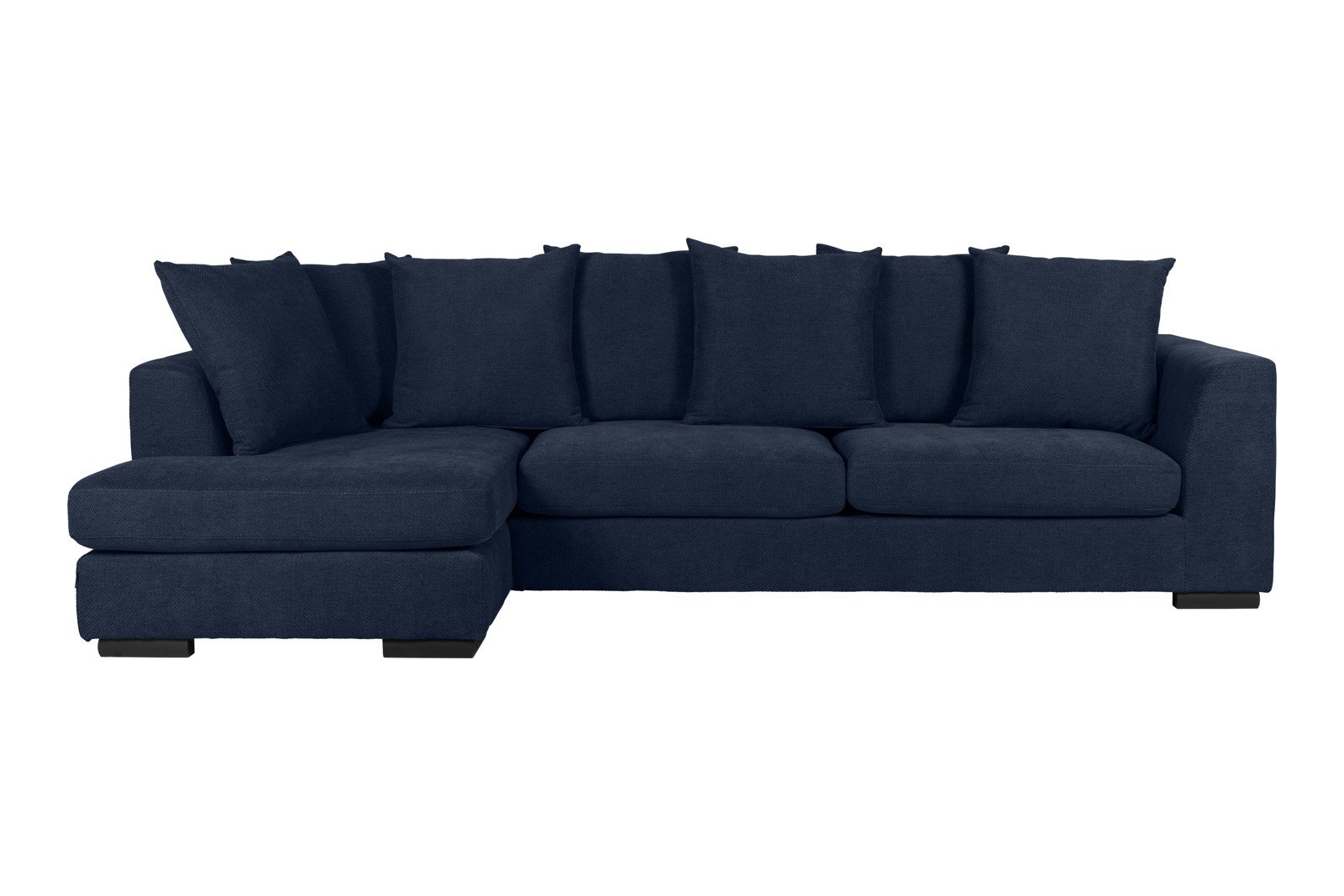 Paso Doble Day Sofa 2,5-seter og divan venstre, I tekstil Salento Dark Blue, Valnøtt ben i tre, EU komfort. Promotion