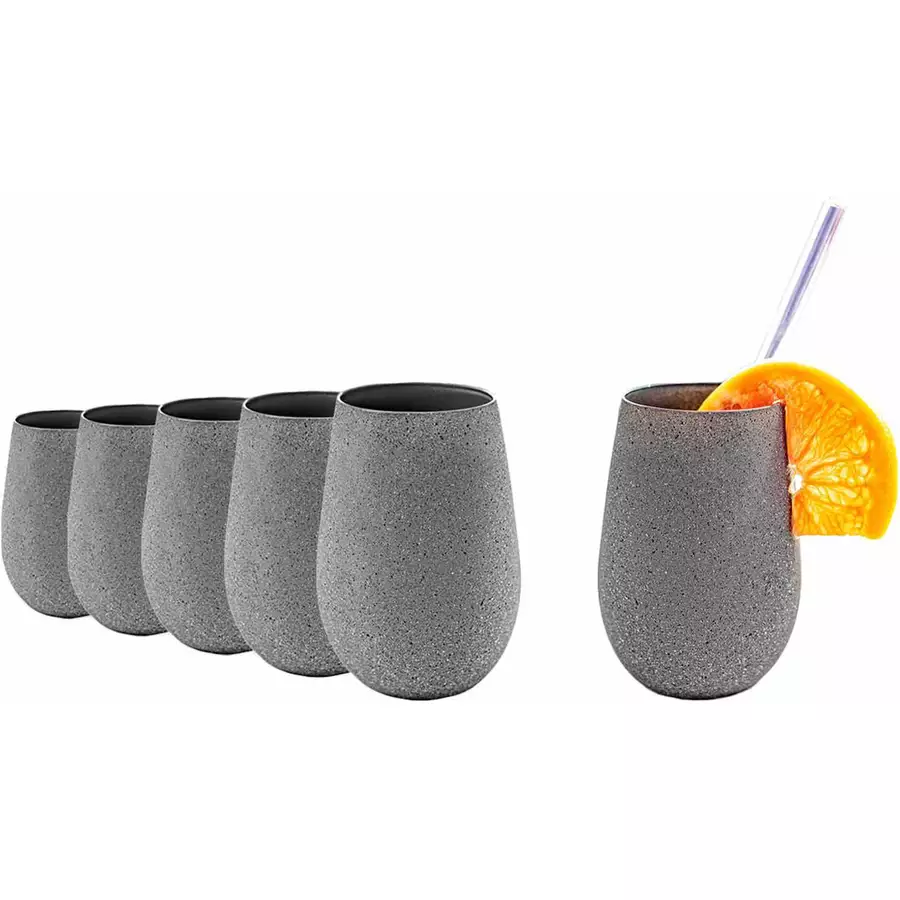 Stölze Lausitz Becher Stones 465 ml 6er Set mittelgrau