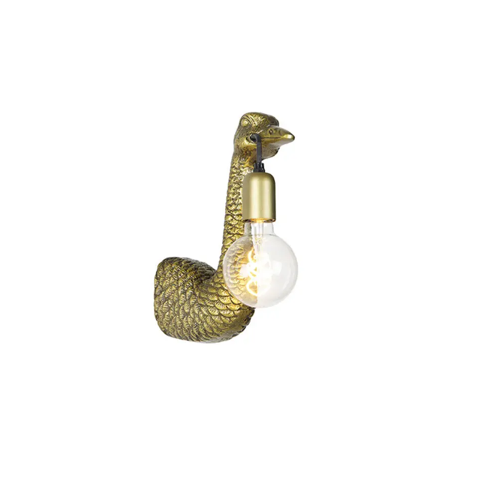 Qazqa wandlampen wl-animal goudkleurig e27