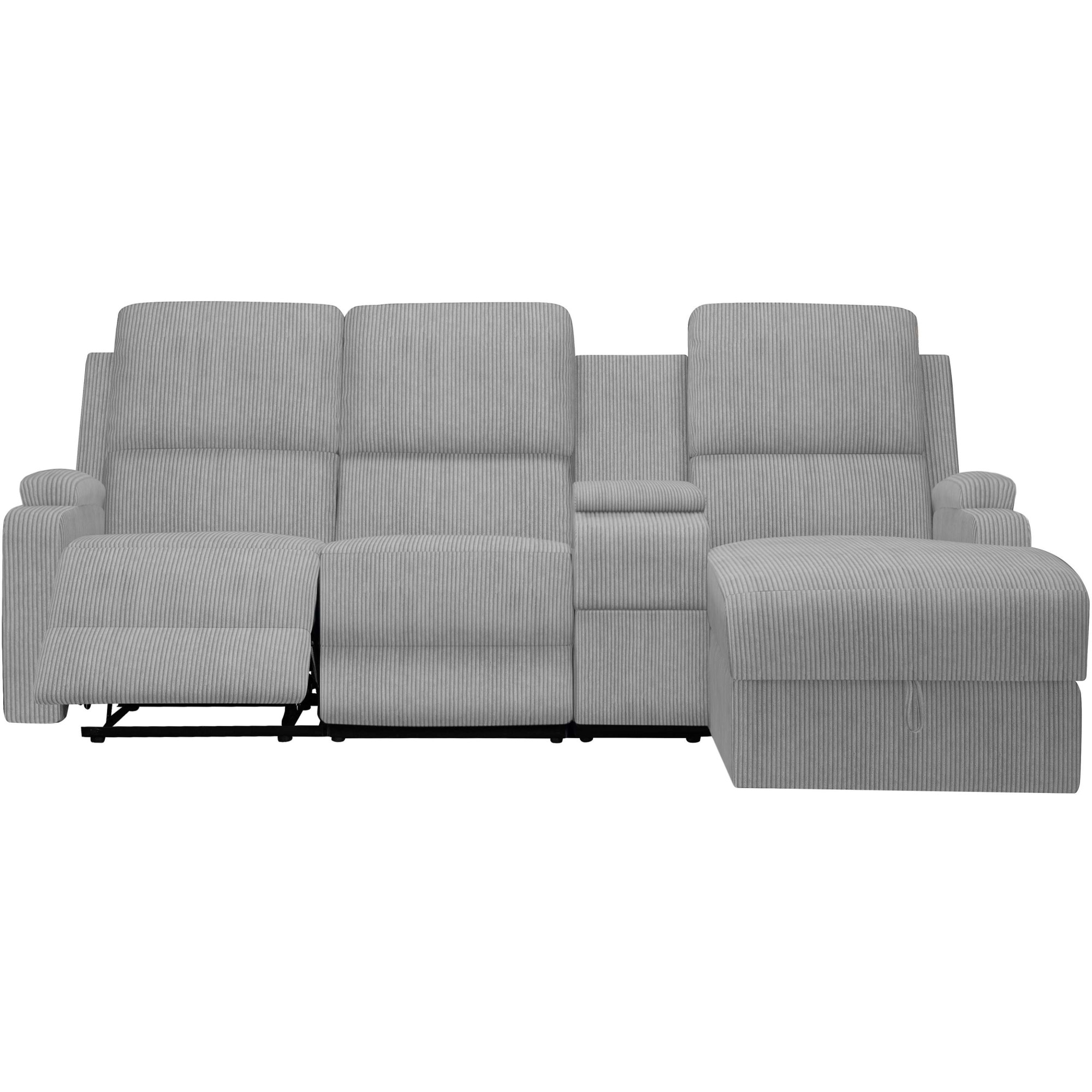 Home affaire Ecksofa »NAPORI Multimediasofa, 3er Kinosessel XXL, L-Form, Cord« Kinosofa mit Relaxfunktion, Getränkehalter, Staufach und Staukasten