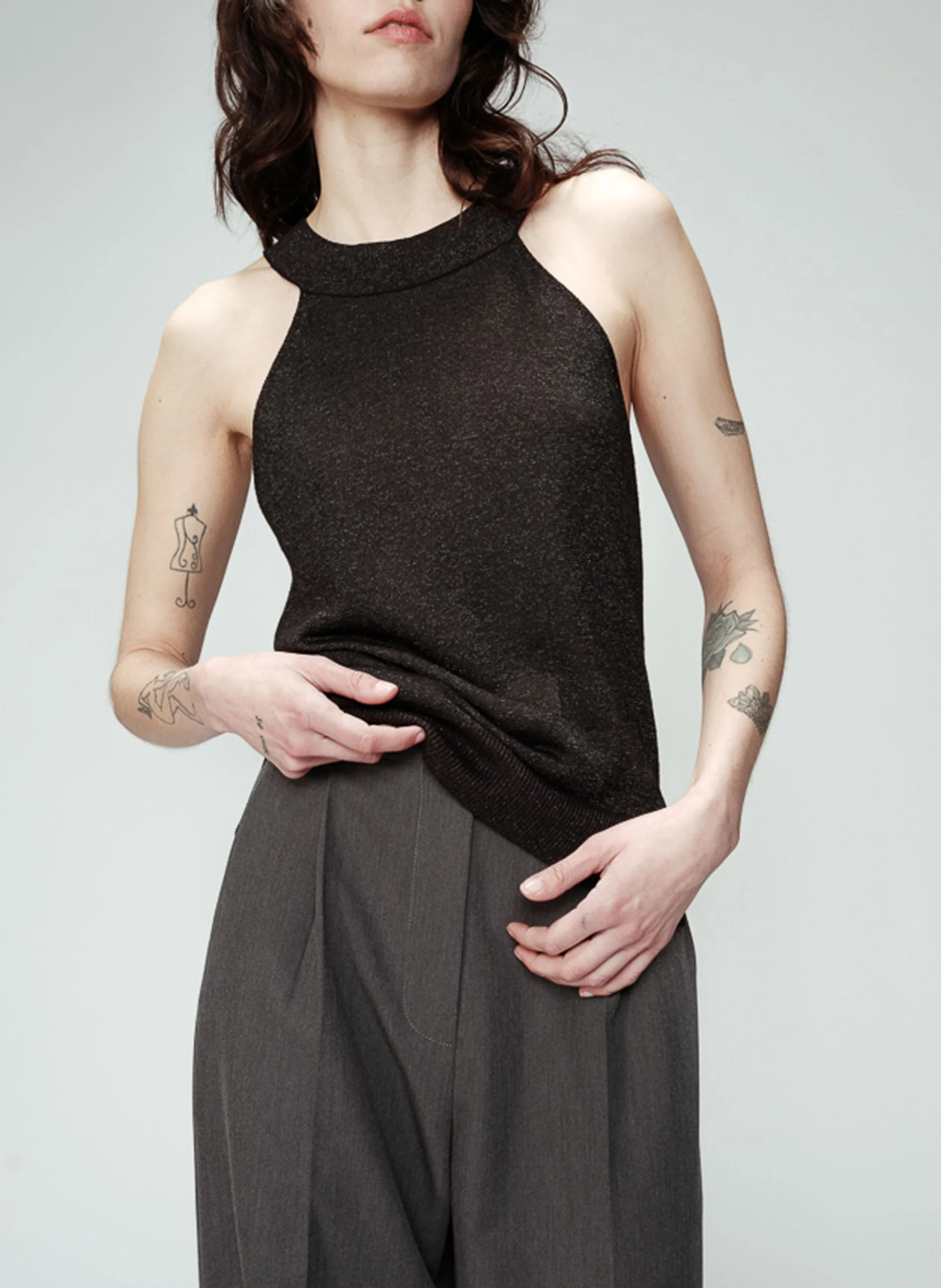 OMBELLE - Pull col américain| Noir