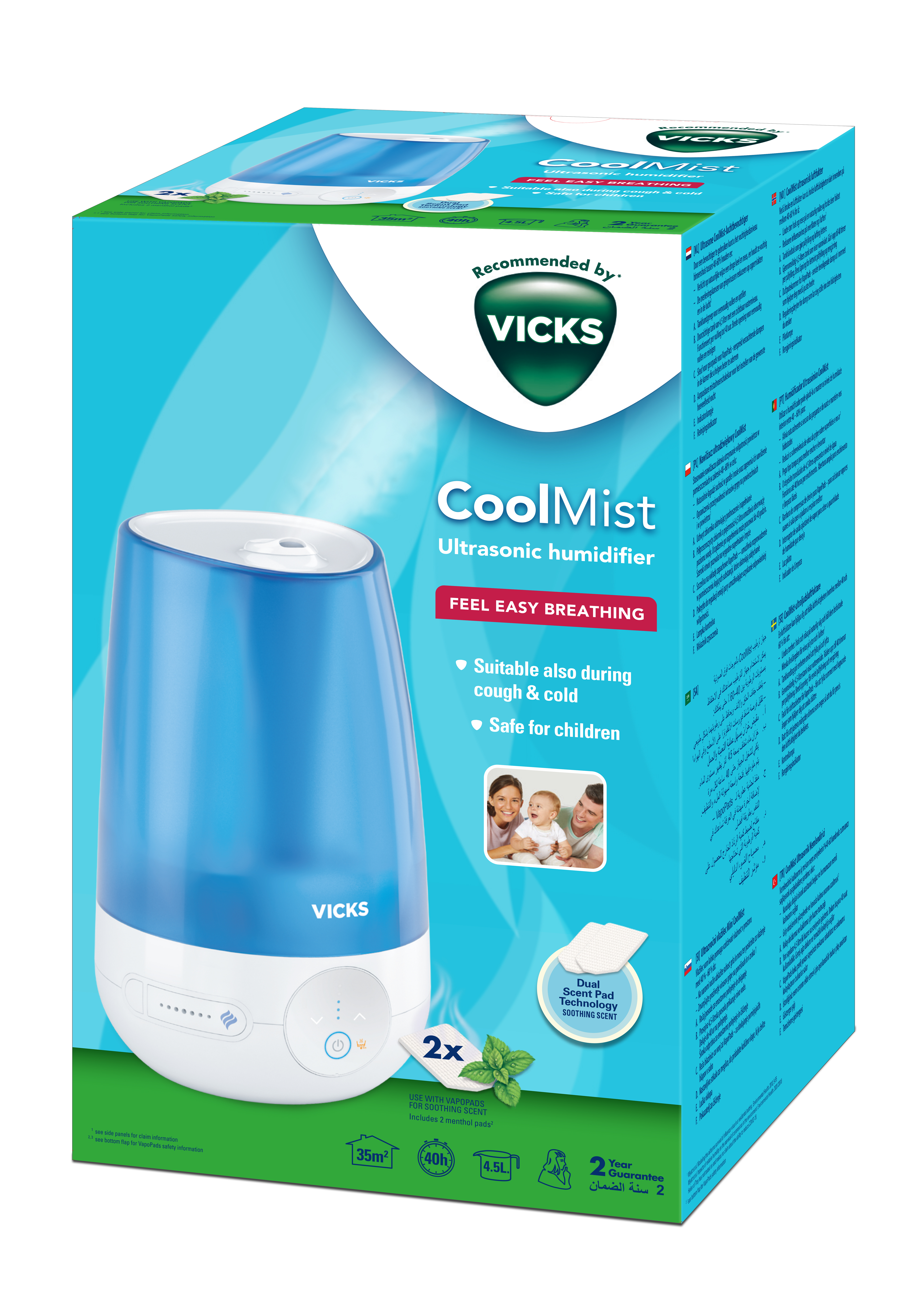 Vicks Mini Kaltluft Ultraschall-Luftbefeuchter<br>1 Stück, VUL565E