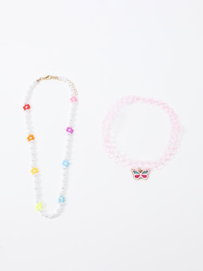 Conjunto de 2 gargantilhas de flores - Sortidas