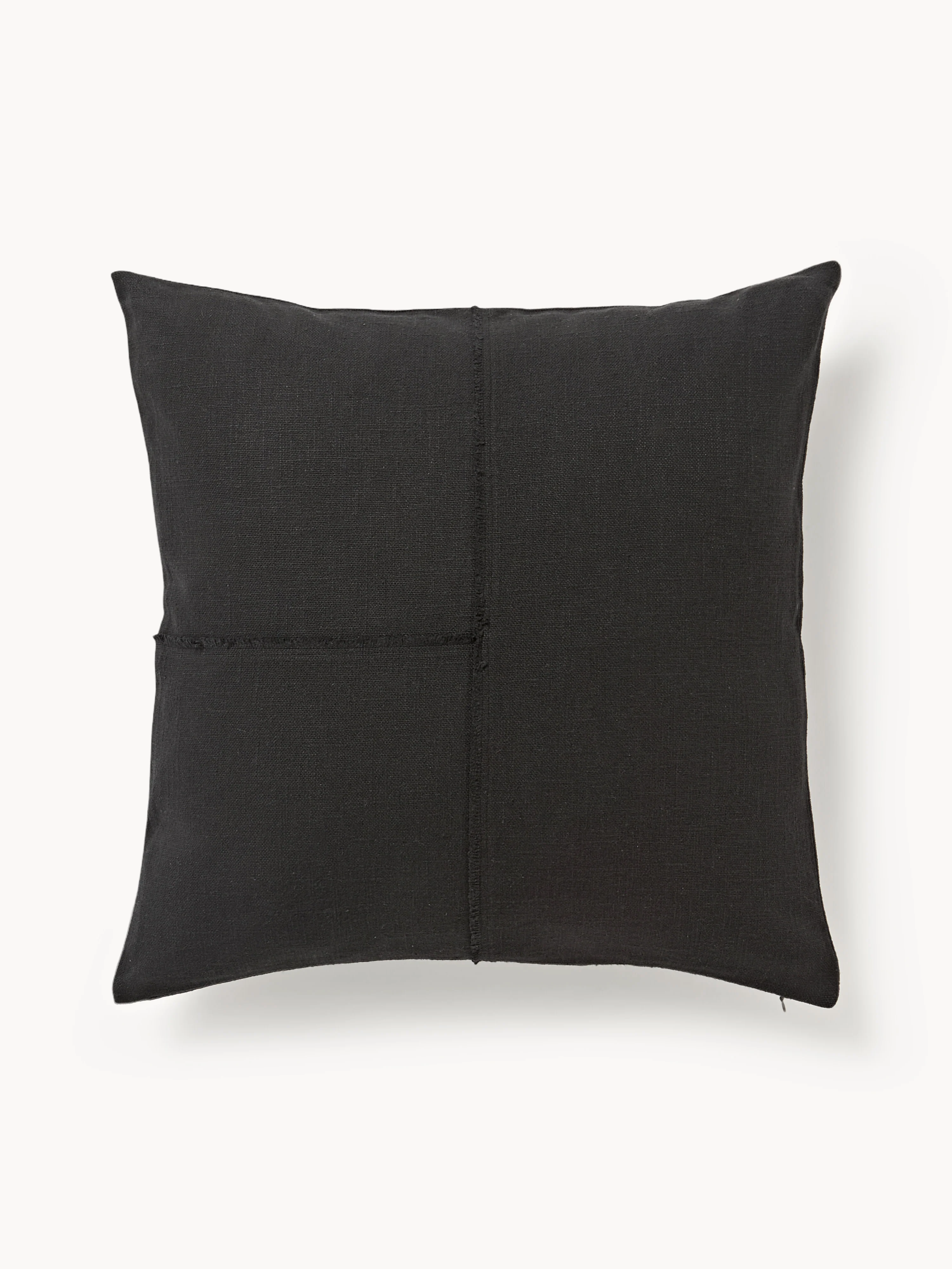 Katoenen kussenhoes Terre met decoratieve naad