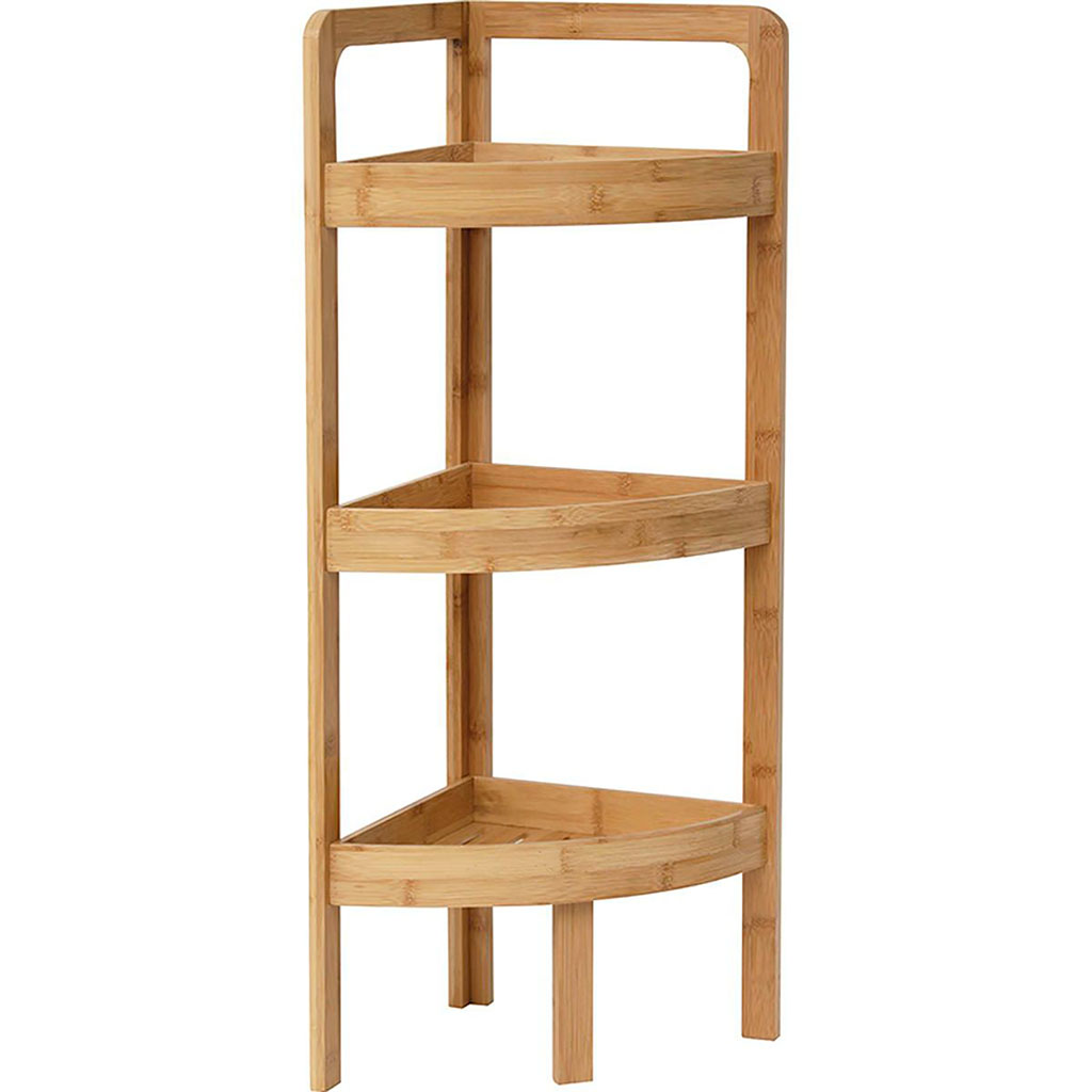 Meuble d'angle 3 étagères bambou 29x85x29cm