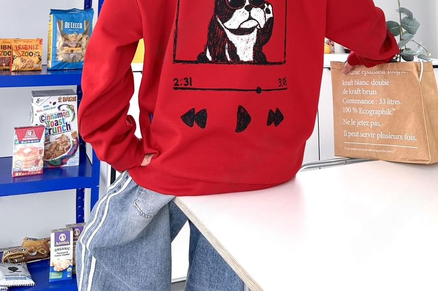 SeoulPop - Losse sweatshirt met hondenprint
