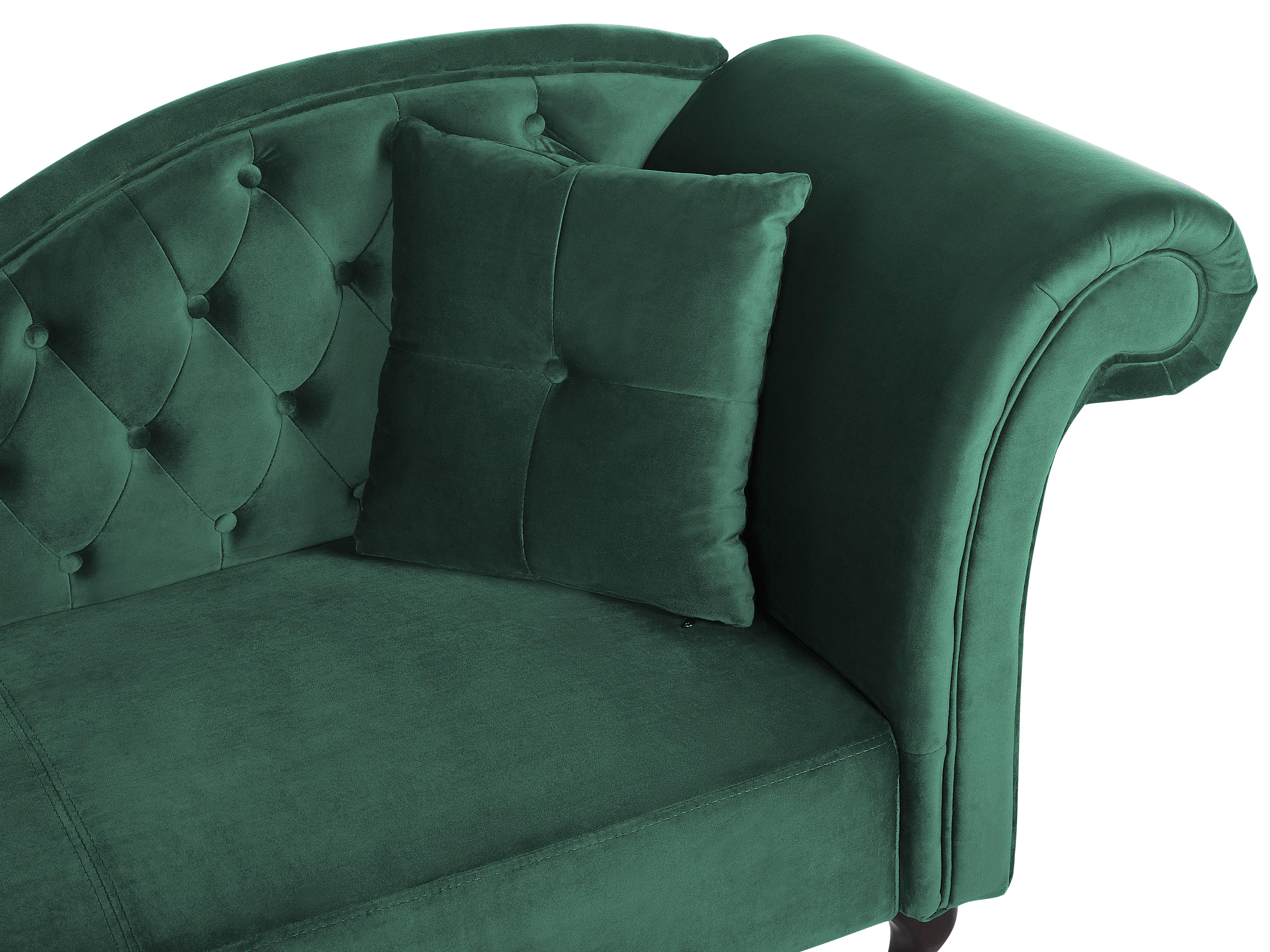 Rechtszijdige chaise longue LATTES Fluweel Donkergroen