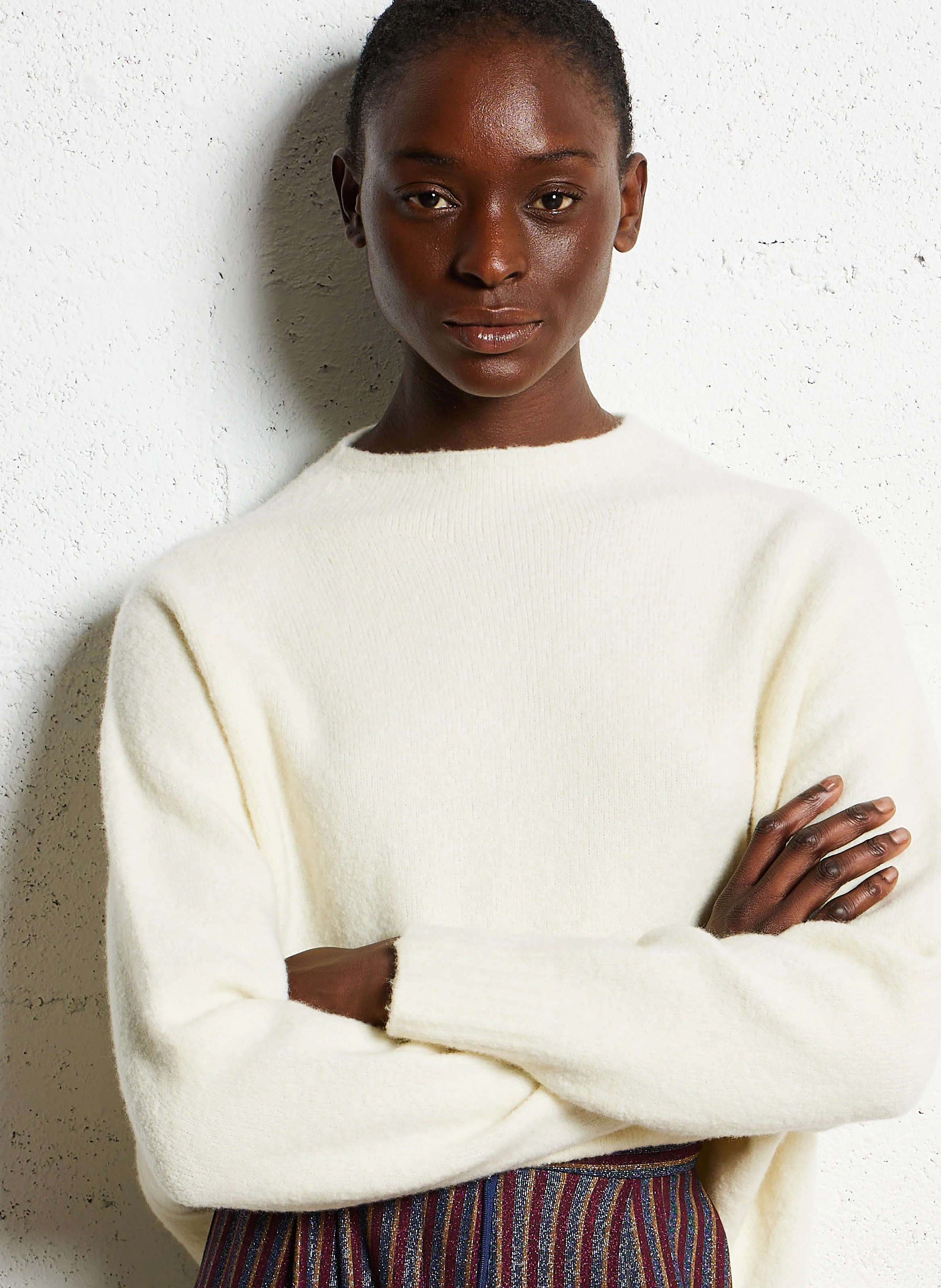 KOBE - Pull droit en laine mélangée| Beige