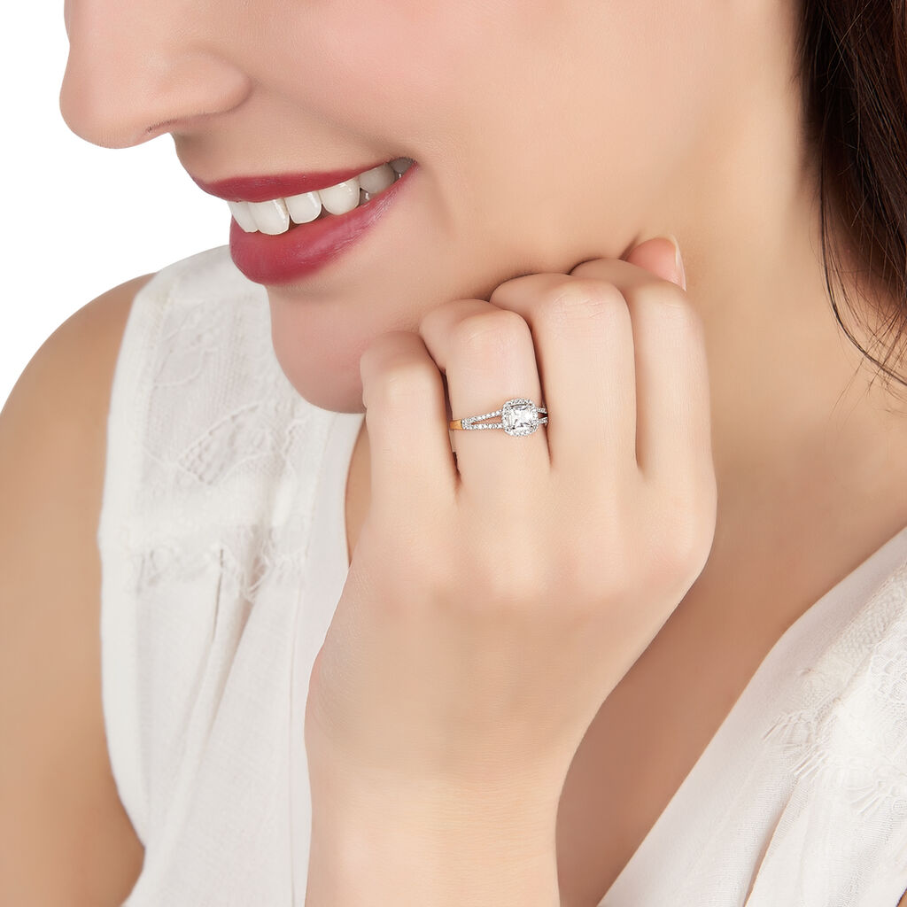 Bague Solitaire Armael Or Jaune Oxyde De Zirconium