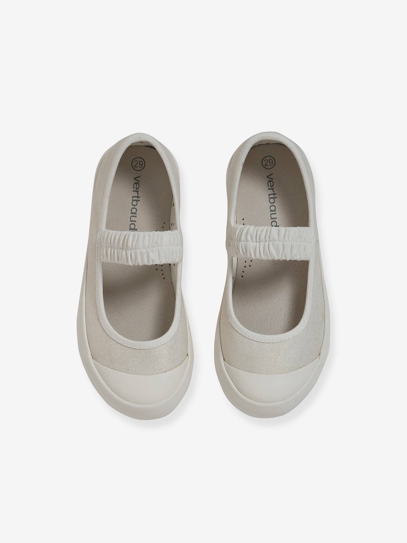 Sapatilhas de ballet de tecido branco para meninas