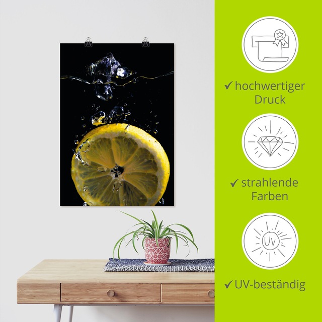 Artland Wandbild »Zitrone« Lebensmittel 1 Stk. tlg. als Alubild, Outdoorbild, Leinwandbild, Poster in verschied. Grössen