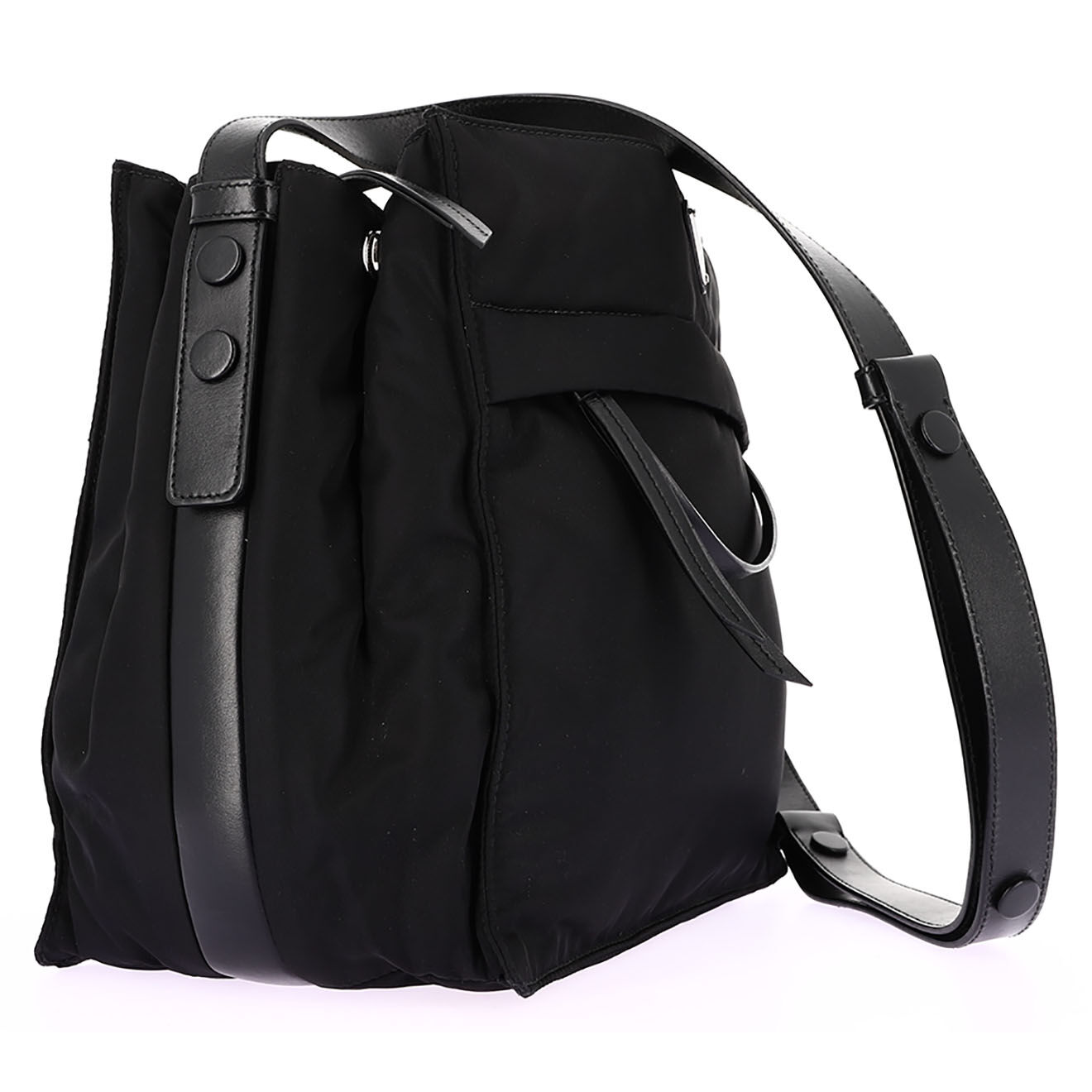 Prada Sacoche Ré-édition en Tissu & Cuir noire - Très bon état - L.29 cm