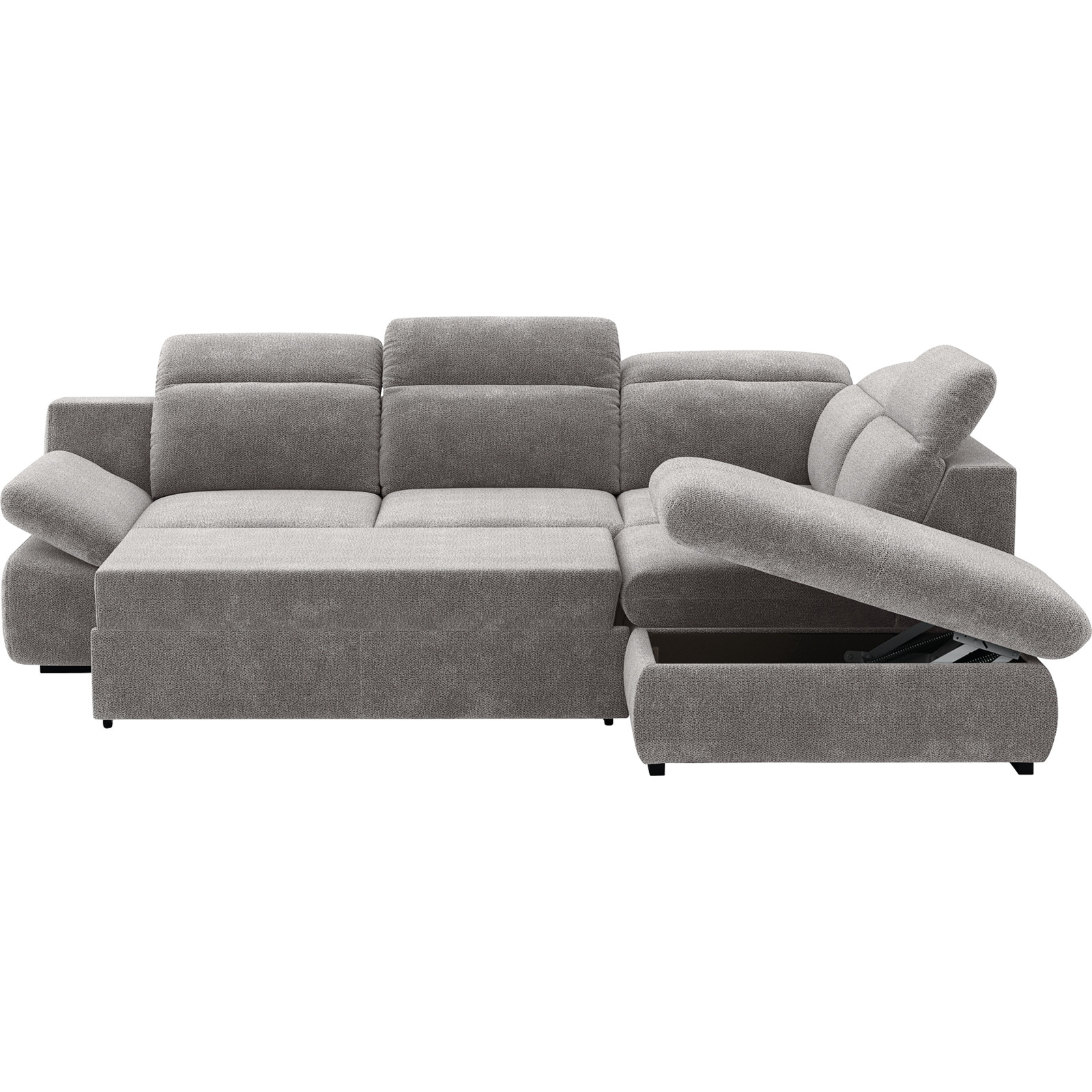 Ecksofa Lorena Stoff, Ottomane rechts