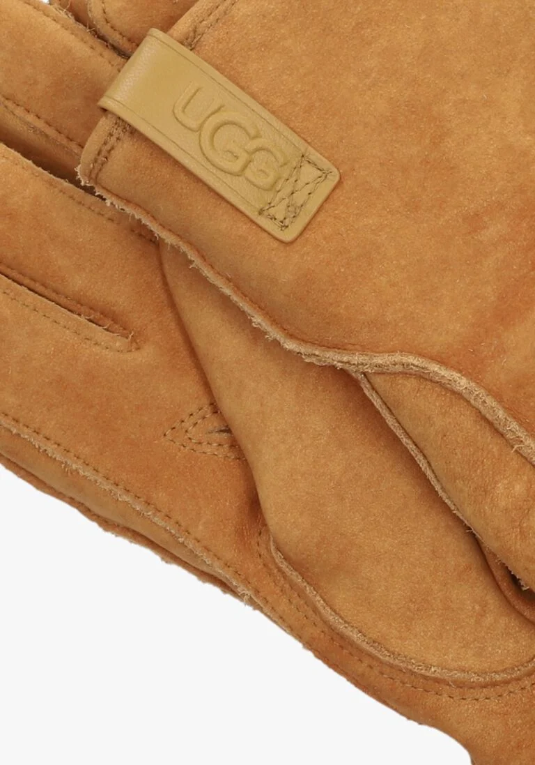 UGG cognac ugg handschoenen leather clamshell logo glove