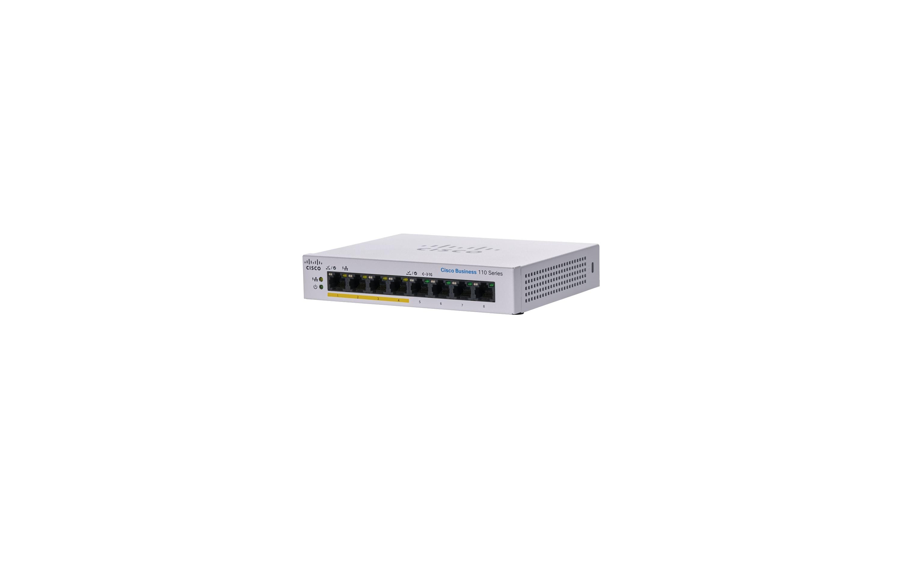 PoE Switch CBS110-8PP-D-EU 8 Port<br>Unmanaged Switches der Cisco Business 110-Serie