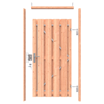Tuindeur pakket Royal Douglas hout bruin 180 x 100 cm