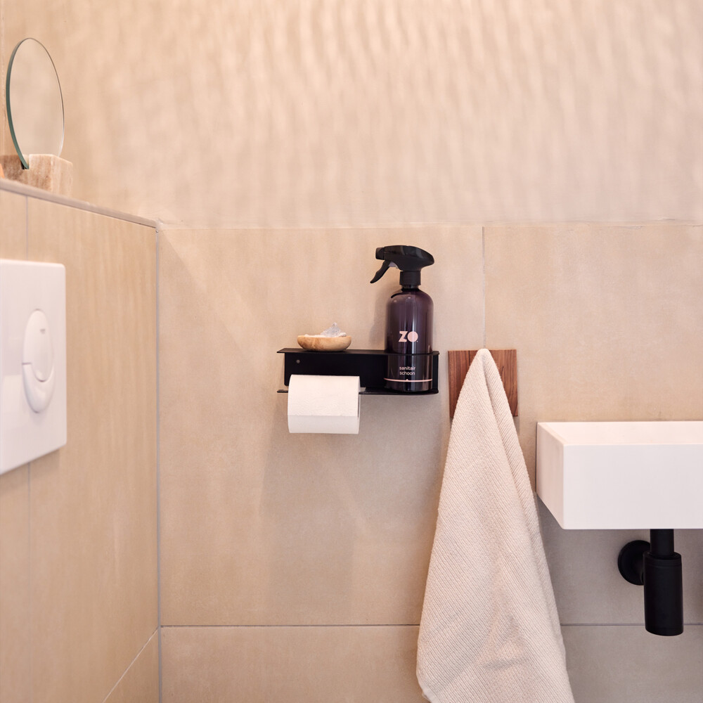 ZO Toiletrolhouder Links Zwart