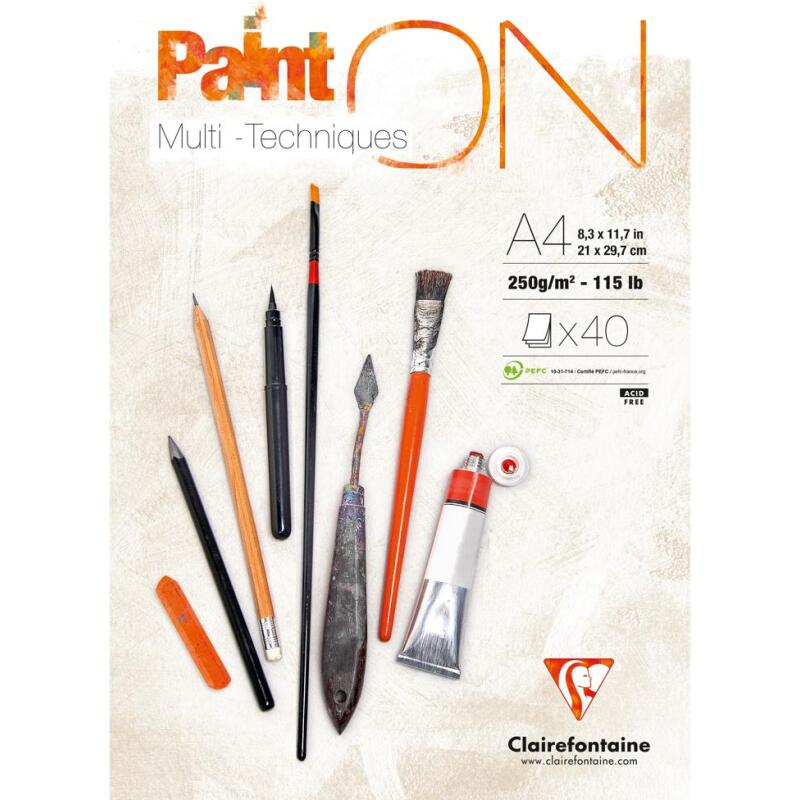Paint'ON bloc collé 40F A4 250g