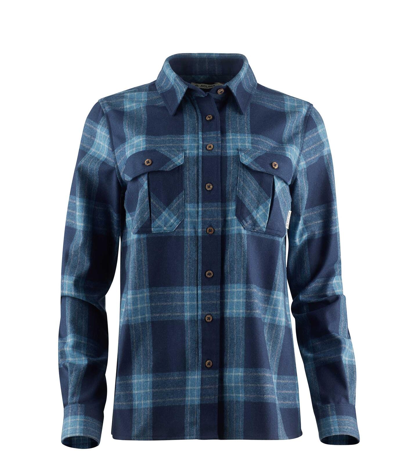 Aclima ReBorn Woolshirt Womens Check Navy/Jeans