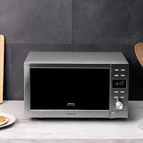 Cecotec Micro ondes numériques sans plaque GrandHeat 2010 Flatbed Steel. Puissance 700 W, Capacité 20 Litres, Grille 900 Watt, 9 Fonctions préréglées, Démarrage rapide, Nettoyage facile. : Cuisine et Maison