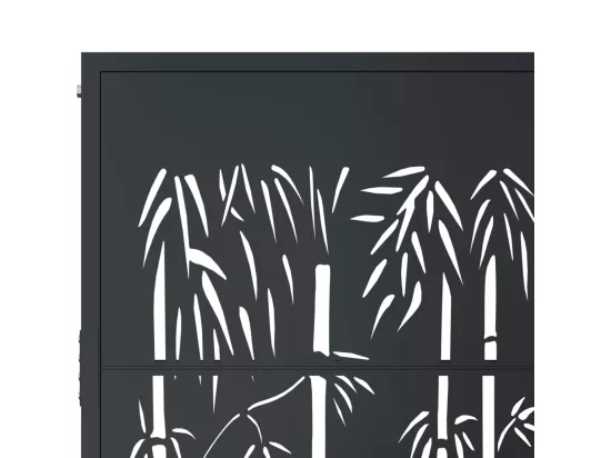 Portail de jardin anthracite 105x155 cm acier design de bambou