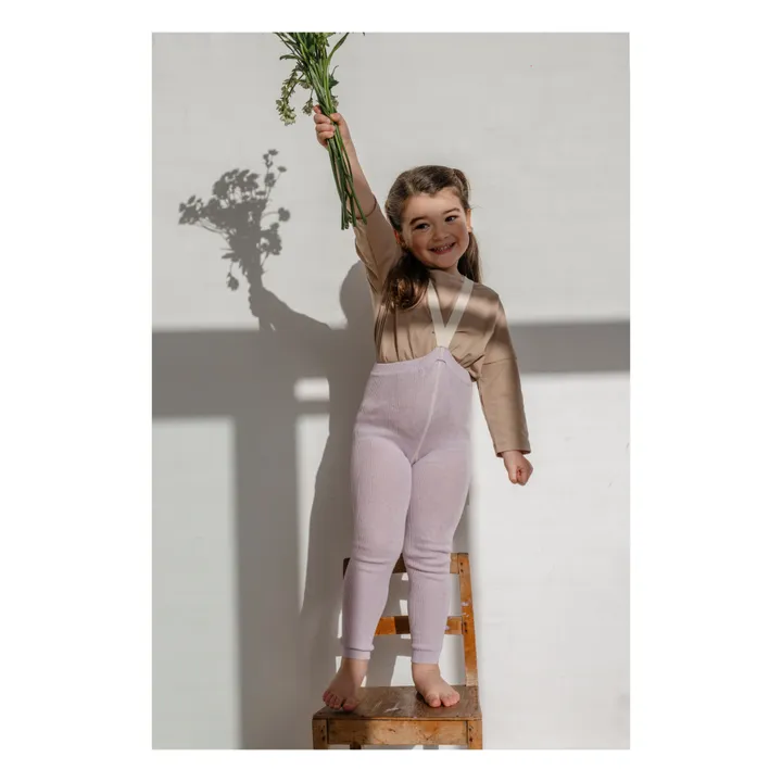 Silly Silas Collants à Bretelles Coton Bio Sans Pieds | Lavande