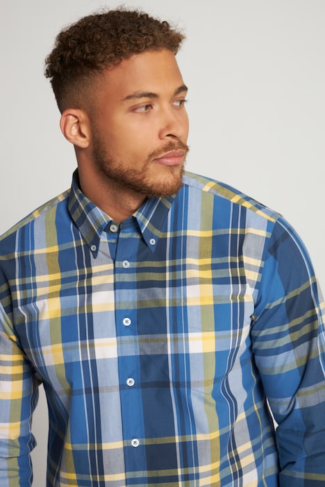 Karohemd, Langarm, Buttondown-Kragen, Modern Fit, bis 8XL