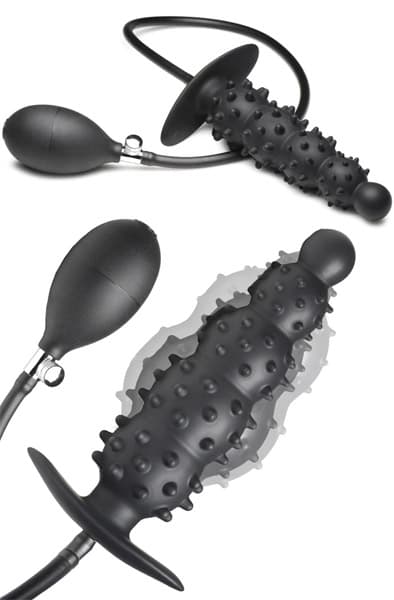 Master Series Ribbed Inflatable Anal Plug