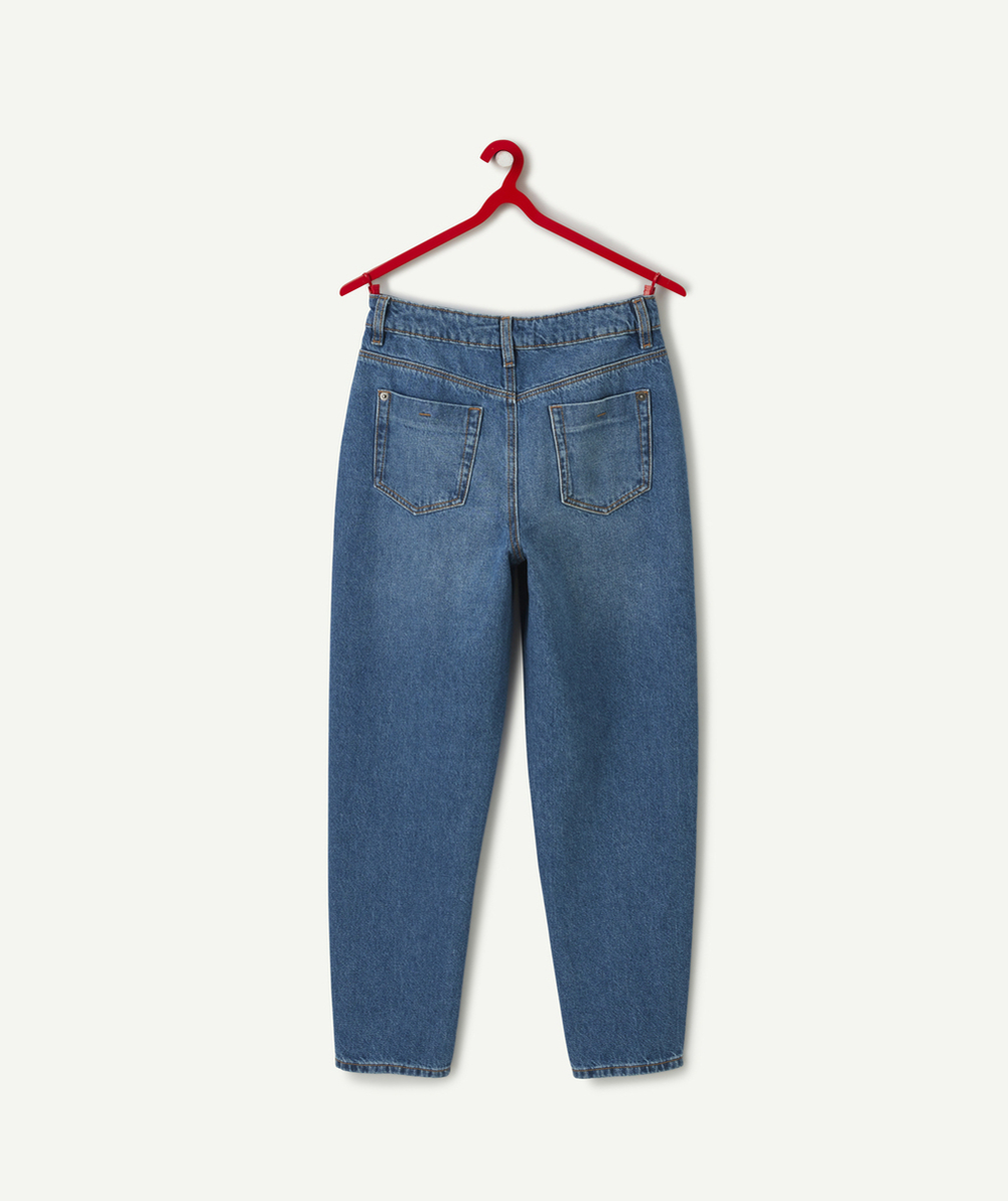 PANTALON MOM TAILLE HAUTE FILLE EN DENIM LOW IMPACT