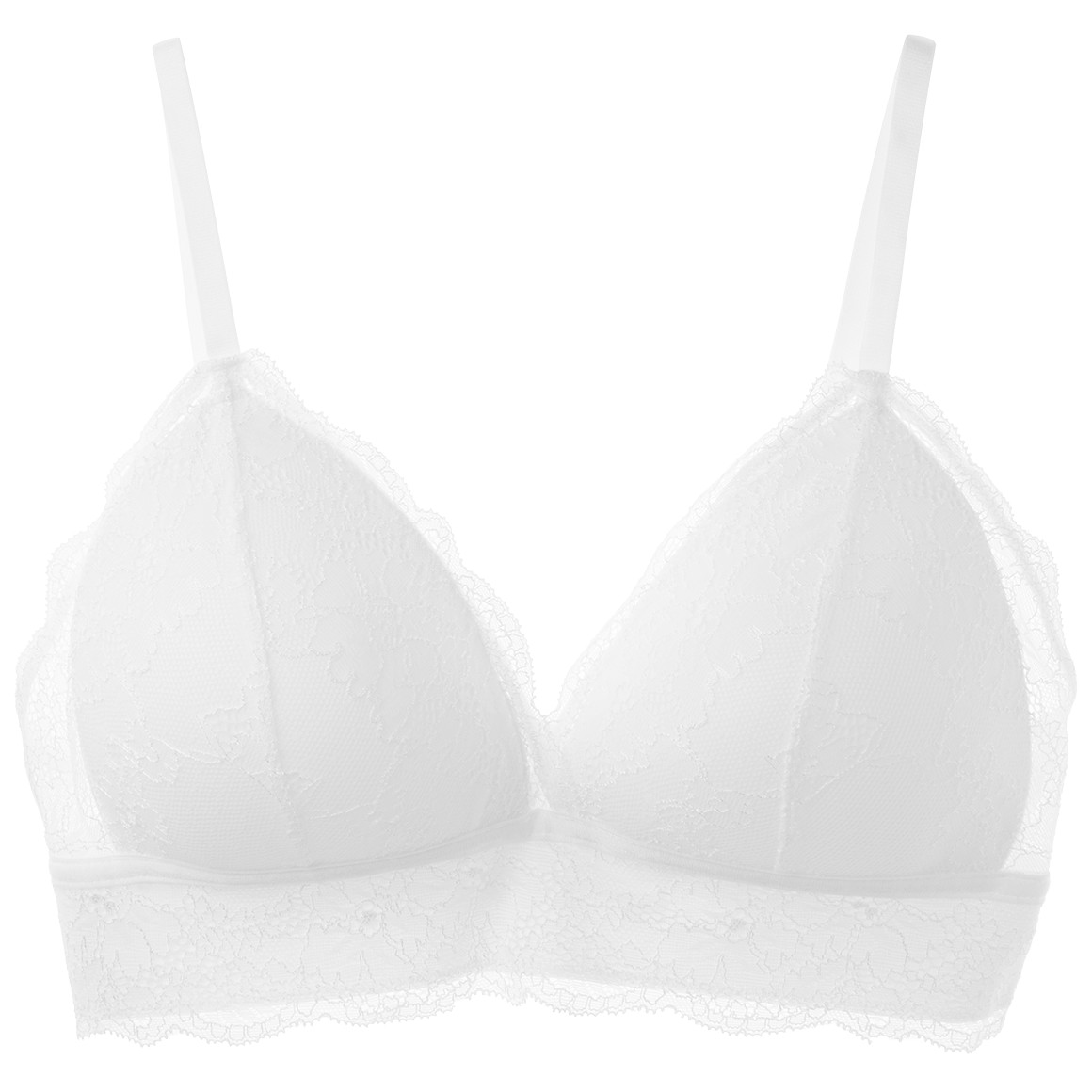Gina Benotti Damen Bralette-BH mit Spitzendetails weiss