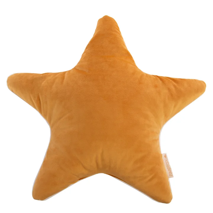 Nobodinoz - Aristote Star Samt-Kissen, 40 x 40 cm, farniente yellow