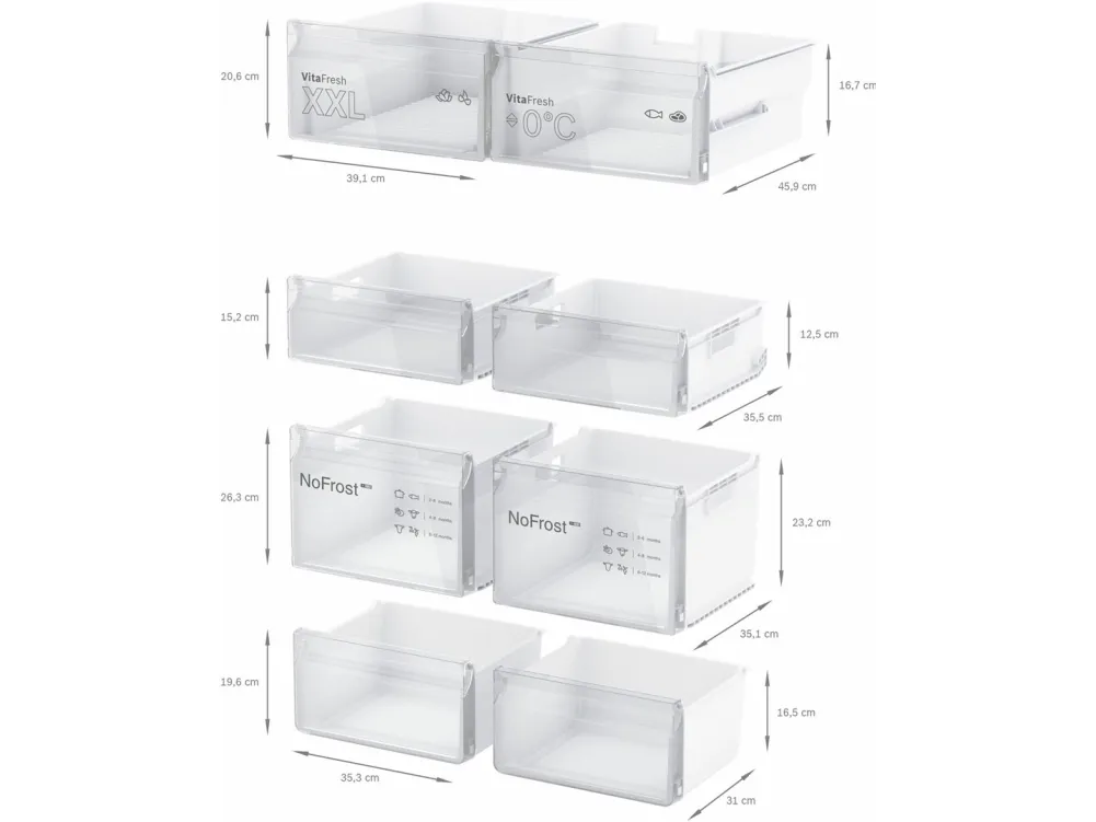 Bosch Serie | 4 KFN96VPEA - Køleskab/fryser - side-by-side - bredde: 91 cm - dybde: 73.1 cm - højde: 183 cm - 605 liter - Klasse E