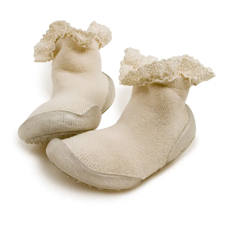 Collégien Chaussons Mademoiselle | Ecru