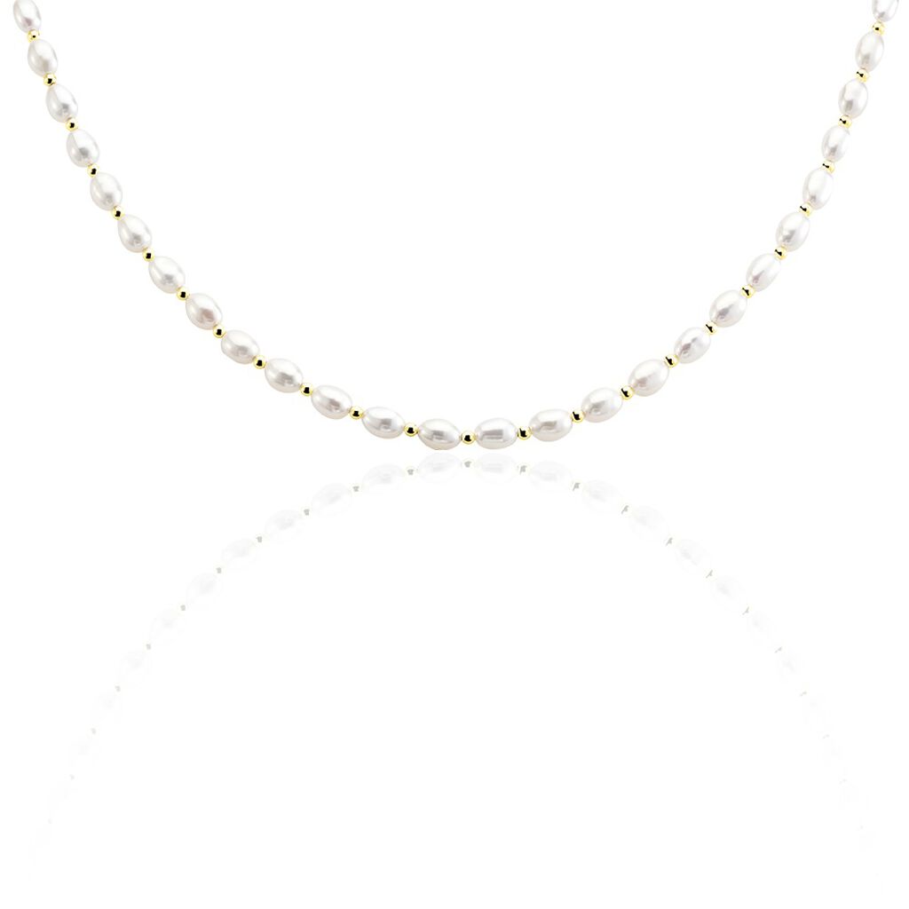 Collier Marame Or Jaune Perle De Culture