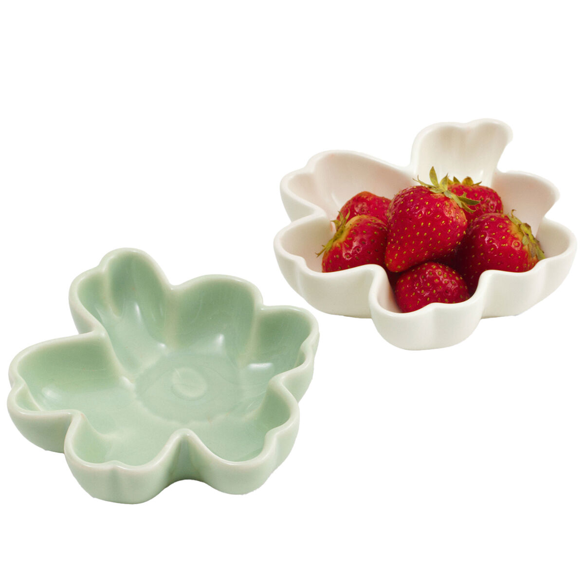 Unikko Shape skål 11 cm 2-pakning, hvit/lysegrønn