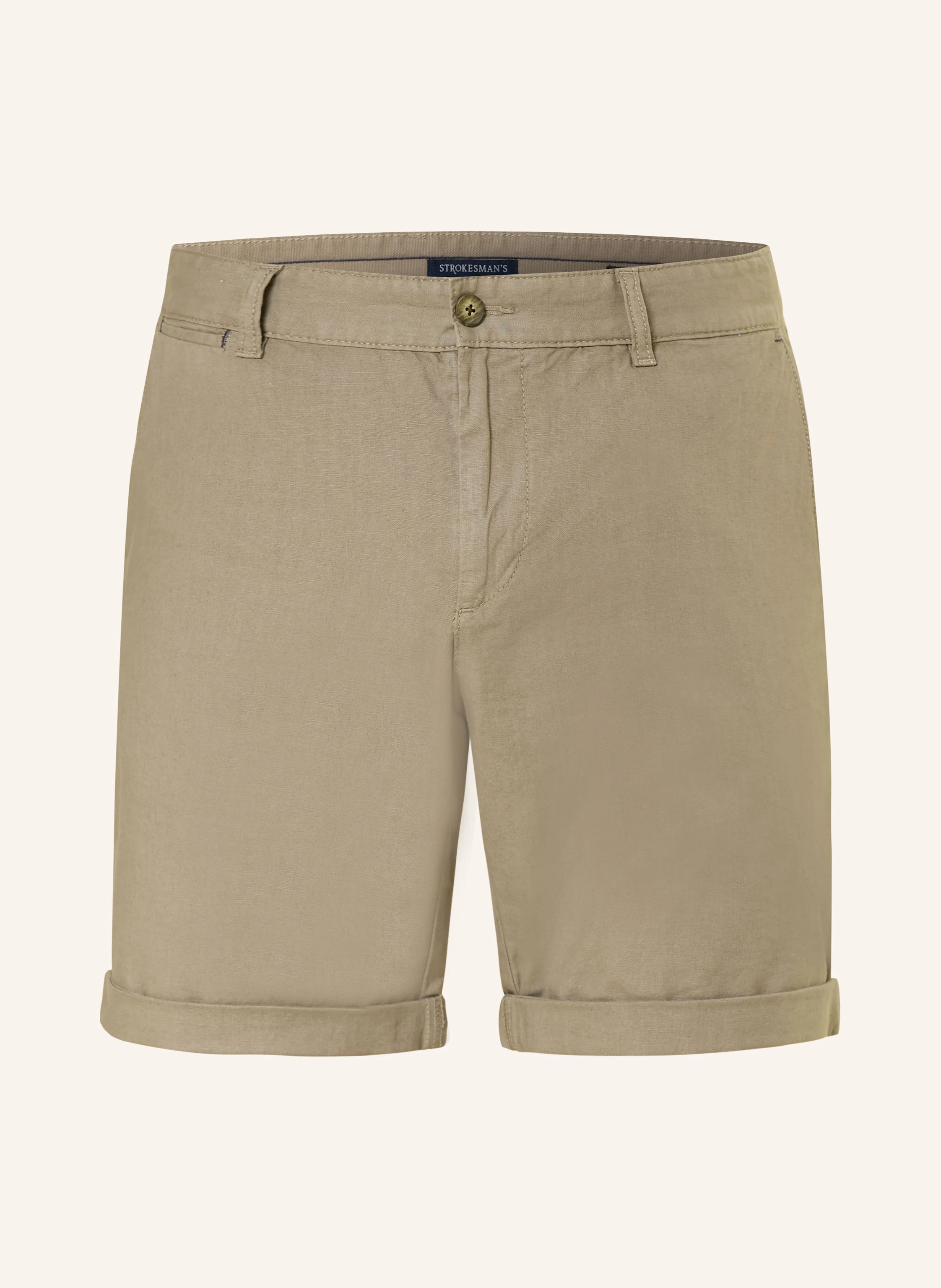 STROKESMAN'S Chinoshorts Slim Fit mit Leinen