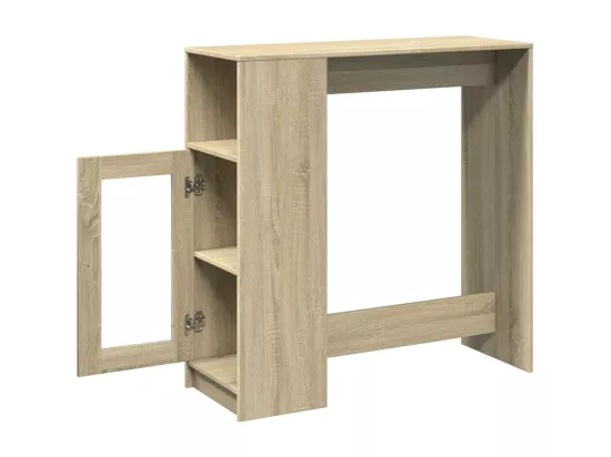 Table de bar avec étagères chêne sonoma bois d'ingénierie