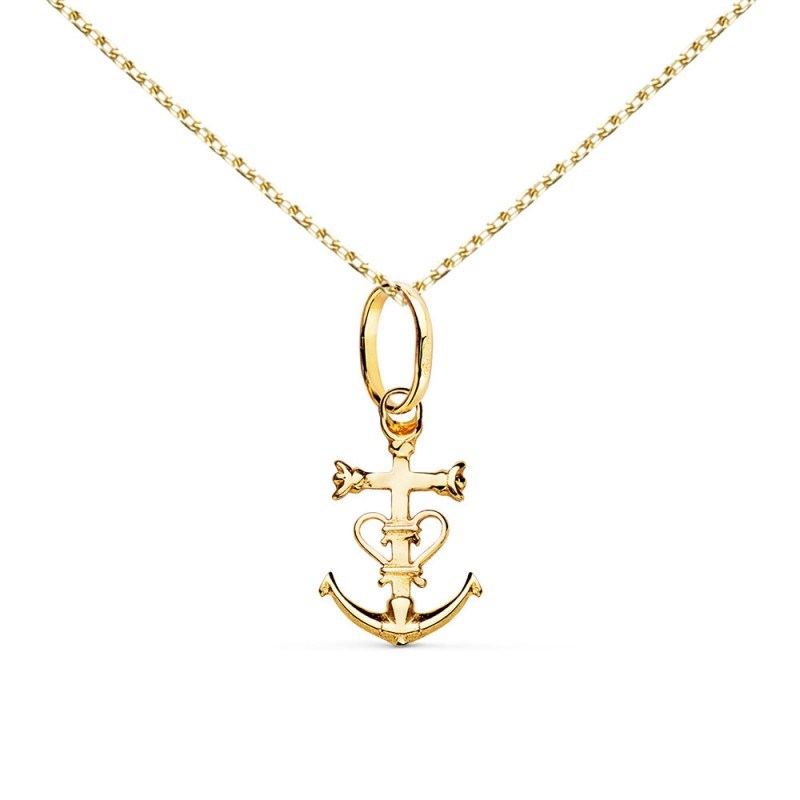 Collier - Médaille Croix Camarguaise Or 18 Carats 750/000 Jaune - Chaine Dorée