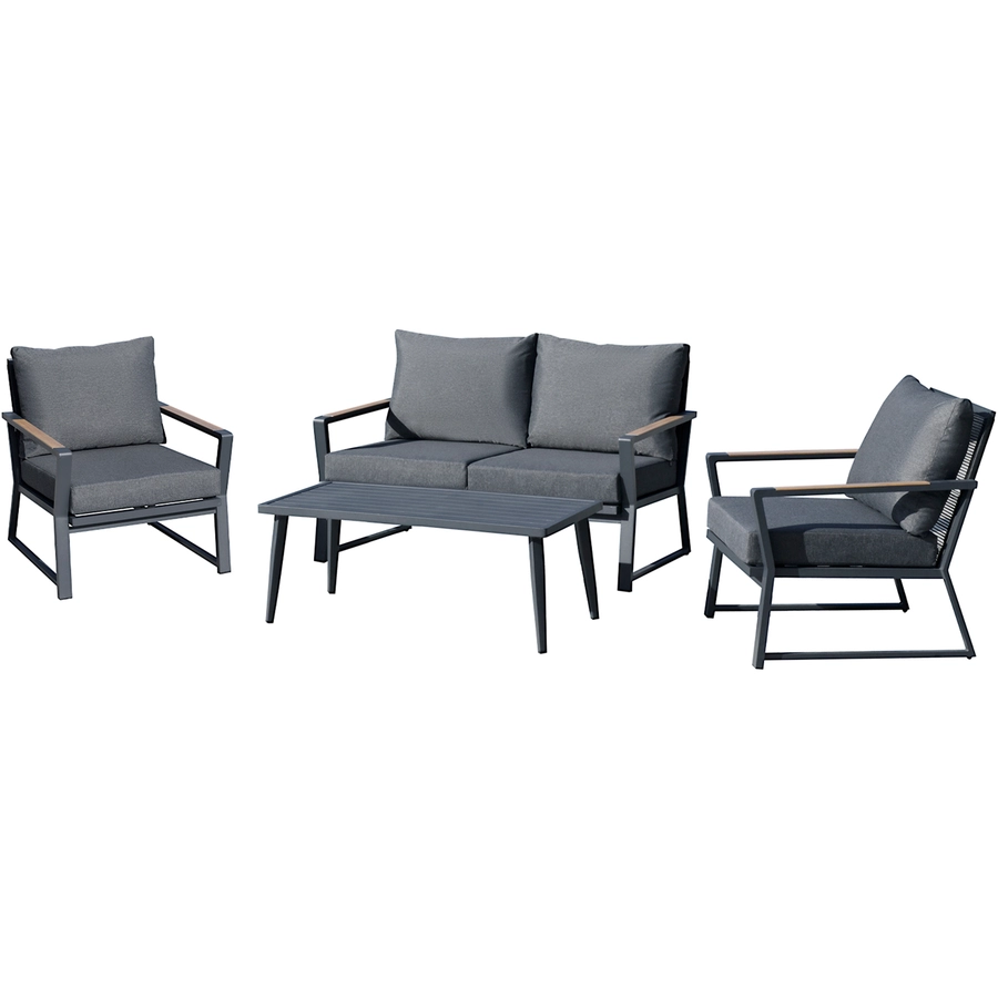 Outsunny Gartenmöbel Set mit Tisch grau