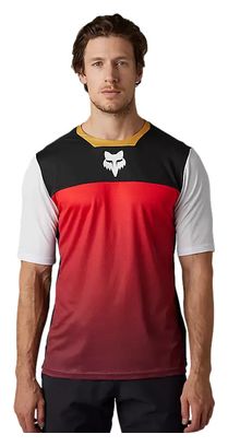 Maillot Manches Courtes Fox Defend Aurora Noir / Blanc