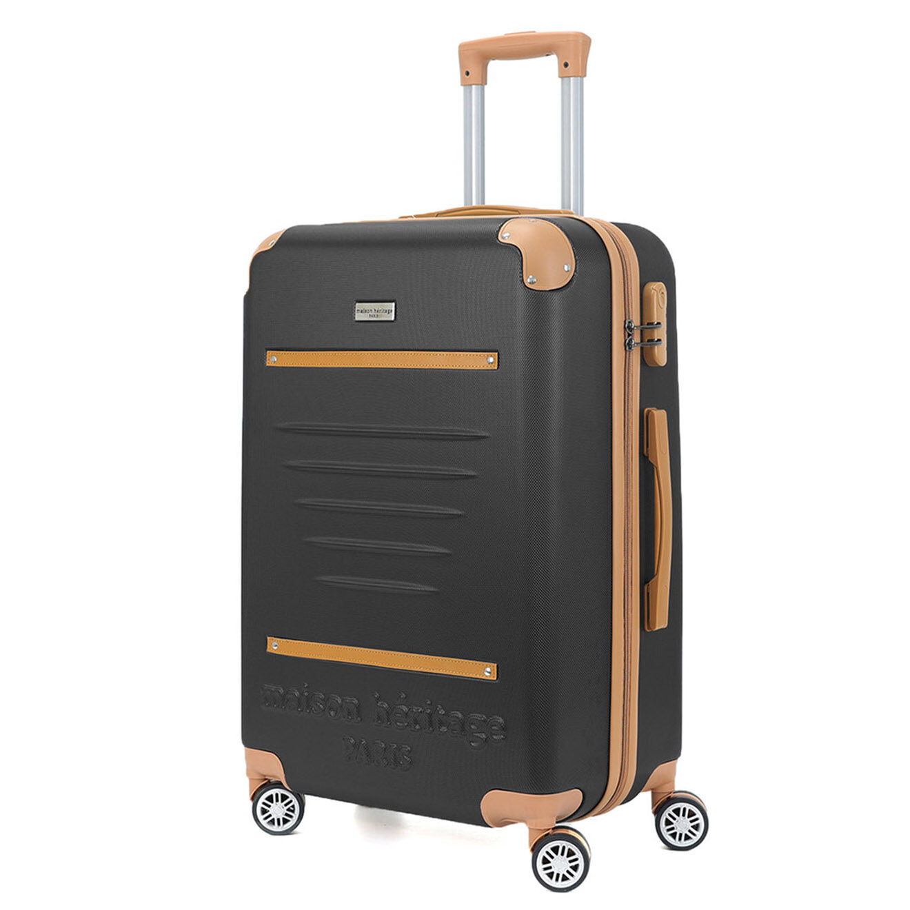 Maison Héritage 2 Valises 4 roues doubles Trocadéro 55/65 cm noires