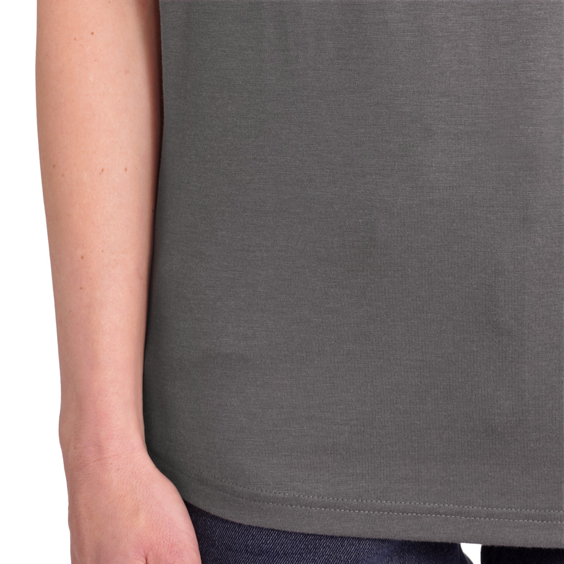 Gina Benotti Damen T-Shirt mit fixierten Turn-ups grau