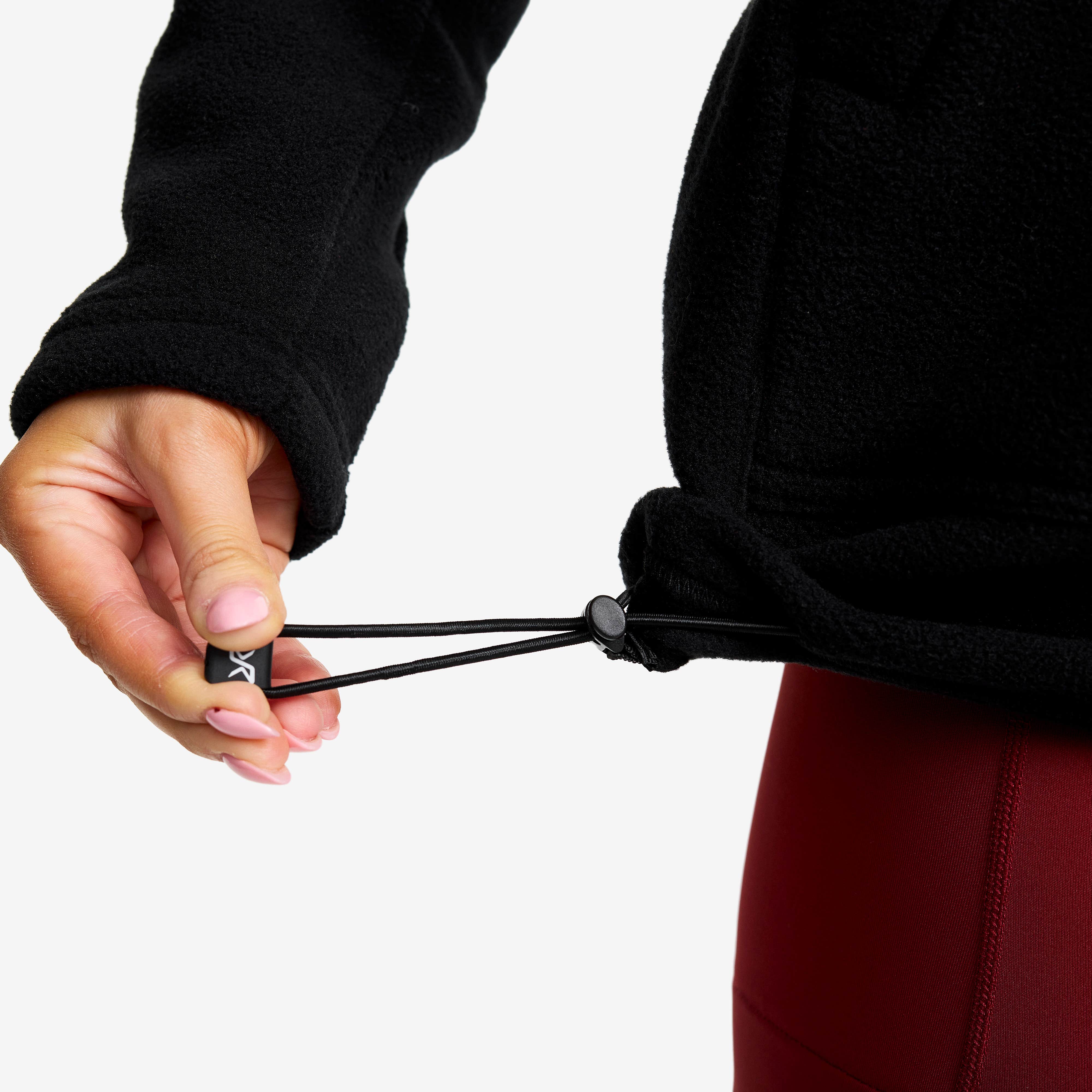 Polar Fleece Hoodie  Dame Black