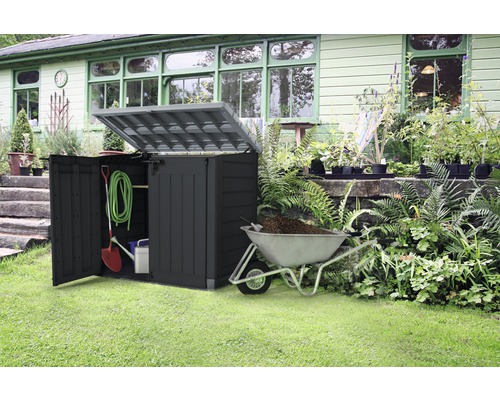 Keter Store-it-out Max tuinbox inclusief gasveren, 145,5 x 82 x 125 cm, antraciet/grijs