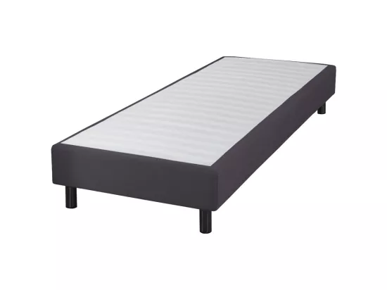 Sommier déco en Kit + pieds 140x190 - Newkit 40 lattes bois - Anthracite - H. 18 cm