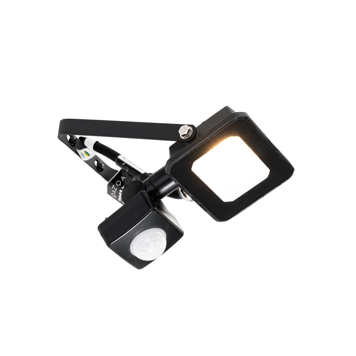 Straler zwart 8,5 cm incl. LED IP44 met bewegingssensor - Levana