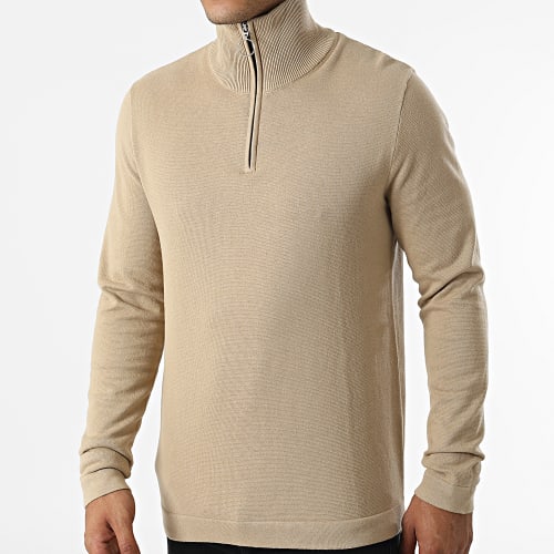 Pull Col Zippé Eli Knit High Beige