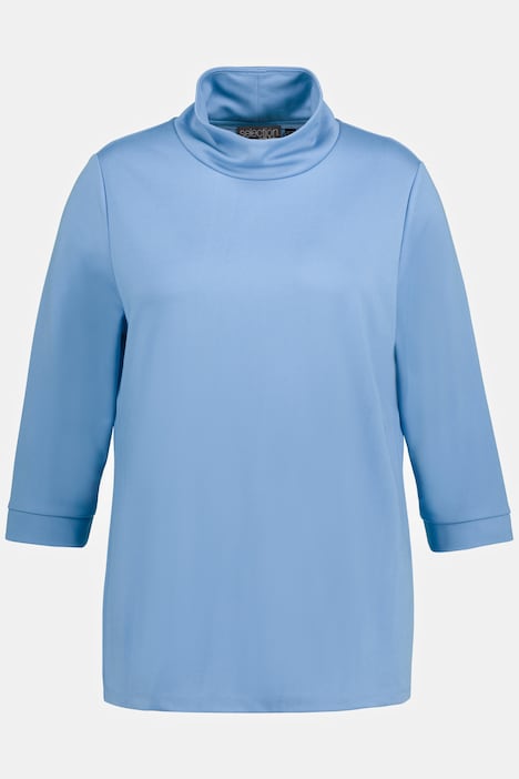Shirt, Stehkragen, 3/4-Arm, elastische Bündchen, Lyocell