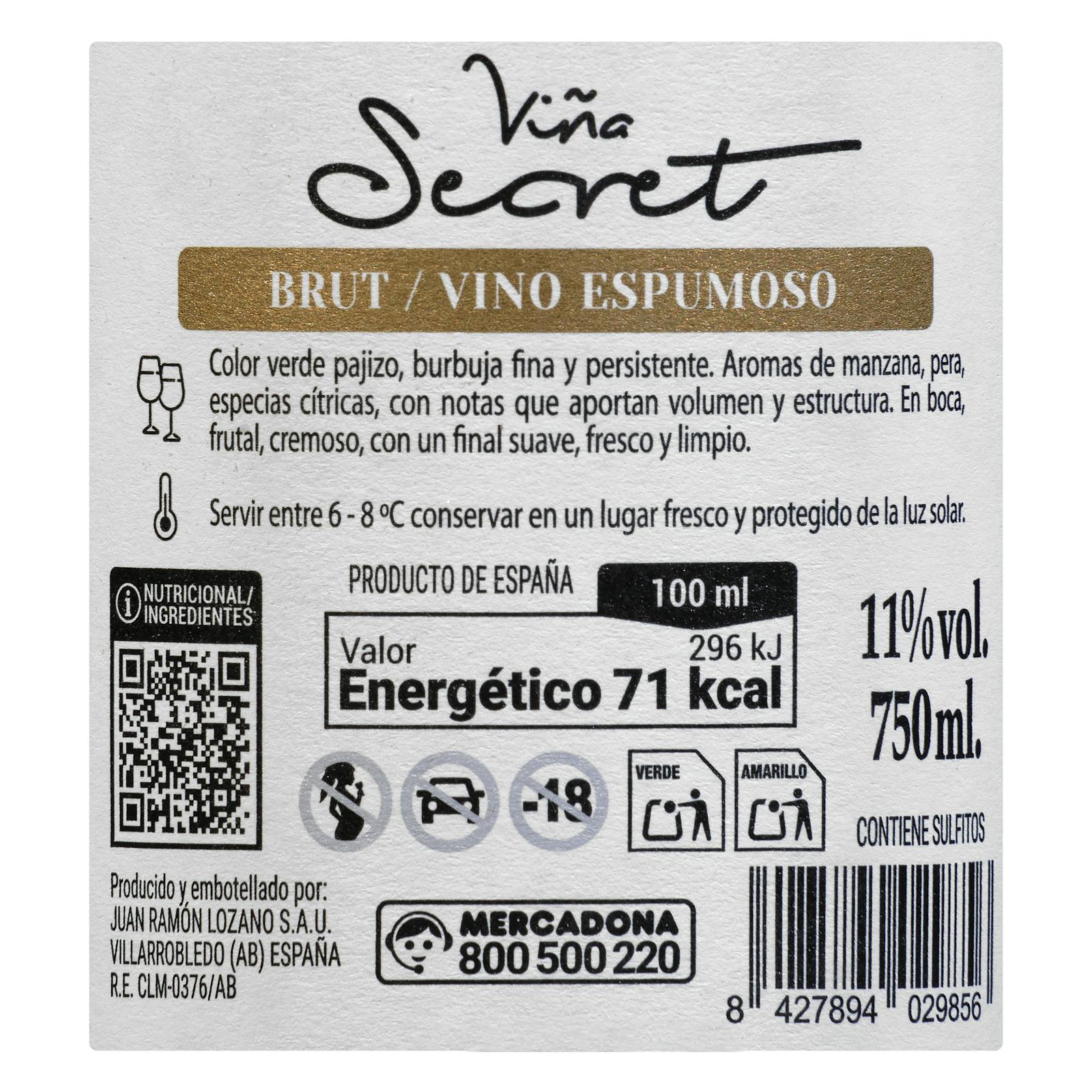 Vin mousseux Brut Viña Secret